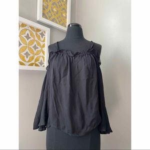 JCrew Sheer Cold Shoulder Top